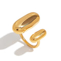 Anel Liora — Geometria Delicada Banhada a Ouro