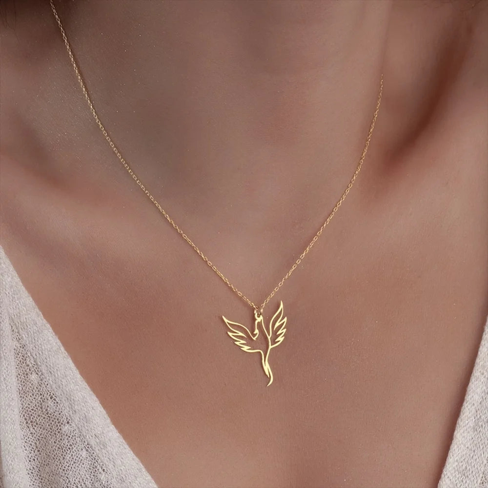 Colar Fênix — Renascimento em Forma de Joia. Banhado a ouro /Prata