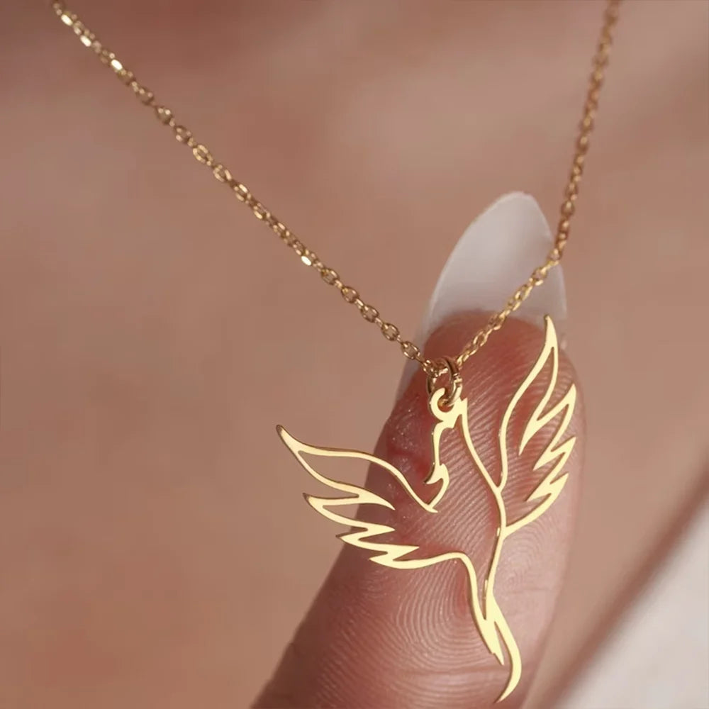 Colar Fênix — Renascimento em Forma de Joia. Banhado a ouro /Prata
