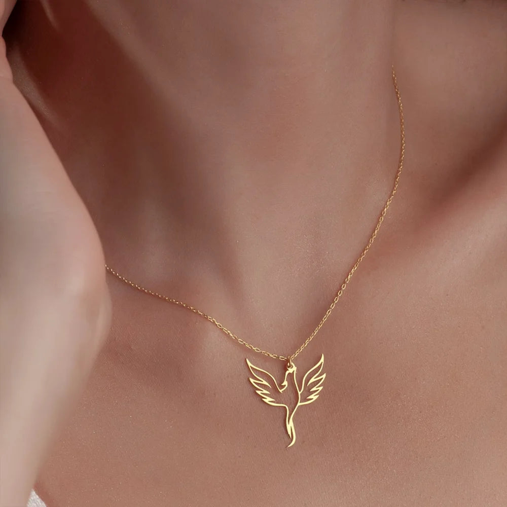 Colar Fênix — Renascimento em Forma de Joia. Banhado a ouro /Prata